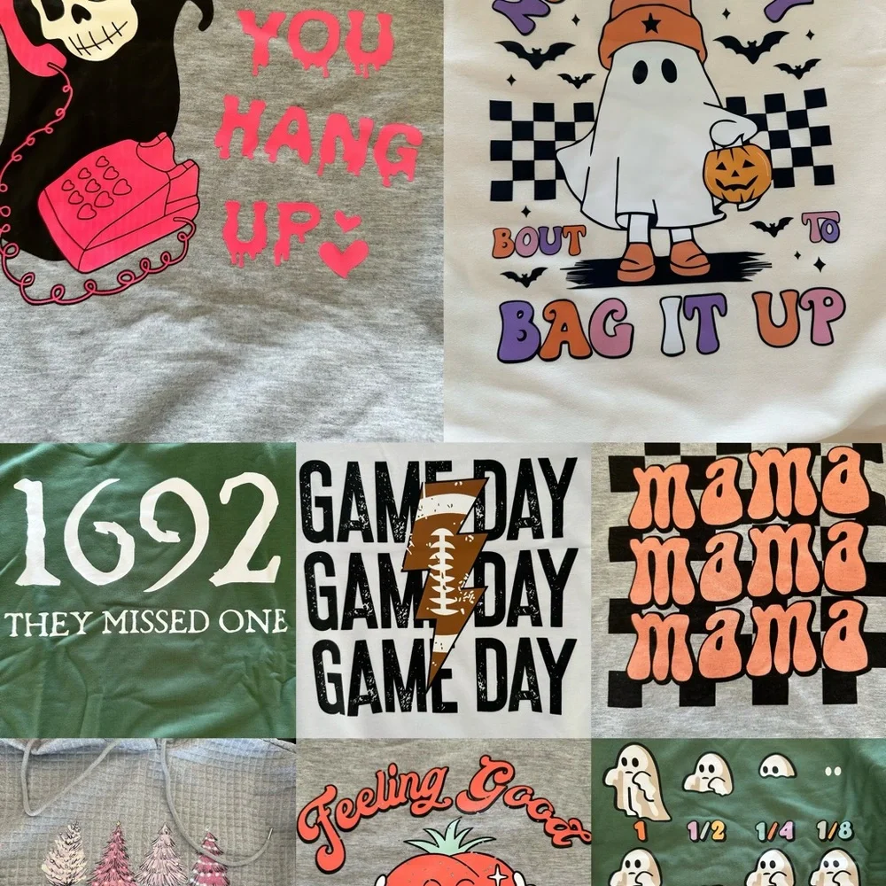 Bulk Clothing Lot Warehouse sale Holiday T-shirt /long sleeves/Sweatshirt - Picture 2 of 13